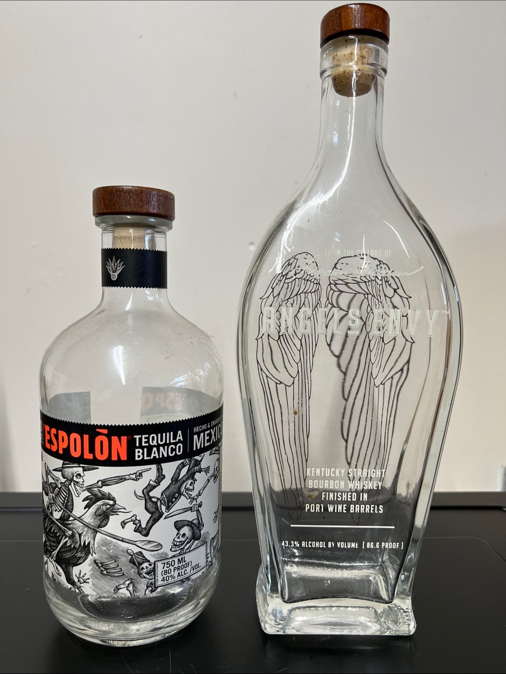 Decorative Bottle - Clear with Black & Orange Label
